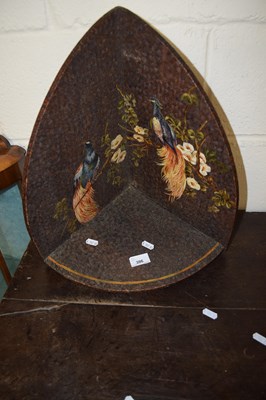 Lot 396 - Small wall bracket shelf decorated with...