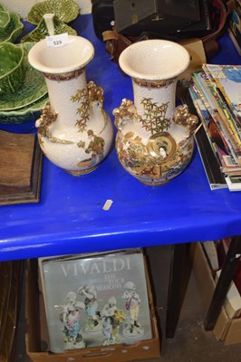 Lot 529 - A pair of Japanese Satsuma style vases