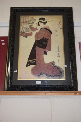 Lot 541 - Print of a Geisha, framed