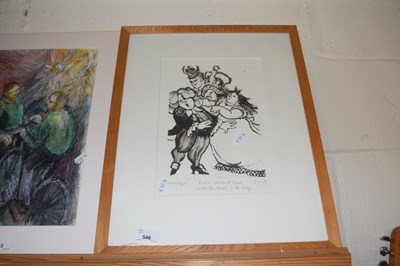 Lot 546 - Print signed J Scott, framed