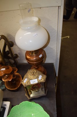 Lot 619 - A 20th Century tortion mantel clock together...