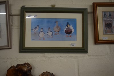 Lot 648 - A coloured print of ducks