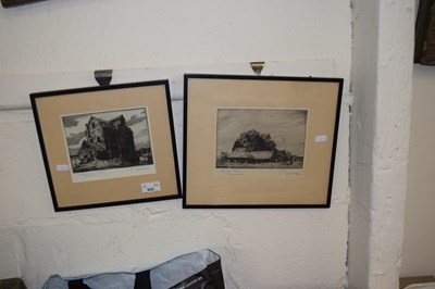 Lot 652 - Pair of small etchings, Woodbridge Mill and...