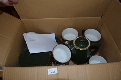 Lot 692 - Quantity of Apilco green and gilt coffee wares