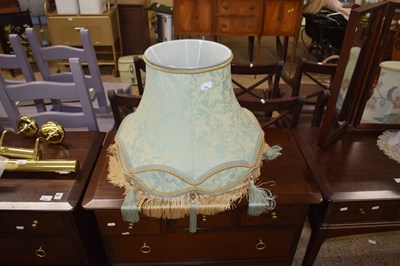 Lot 341 - Large floral lampshade with tasseled decoration