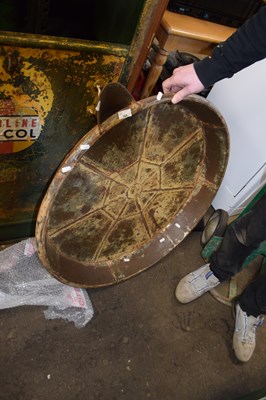 Lot 795 - A large circular metal drip tray