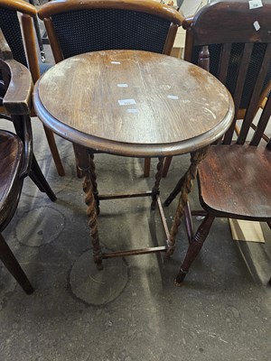 Lot 729 - Side table with barley twist legs