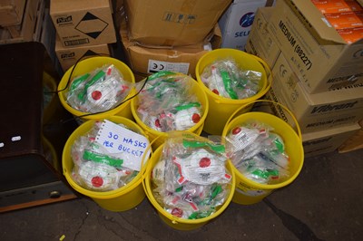 Lot 754 - Six yellow buckets of safety face masks