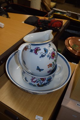 Lot 818 - A wash bowl, jug and chamber pot