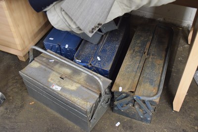 Lot 854 - Four metal tool boxes and assorted contents