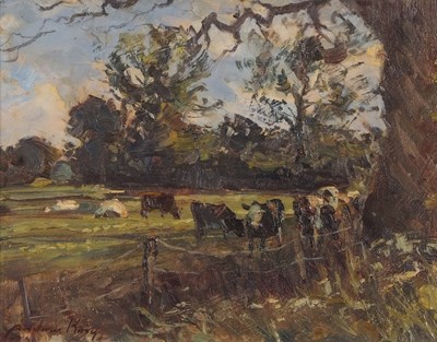 Lot 435 - Andrew King ROI (British, b.1956), "Cattle and...