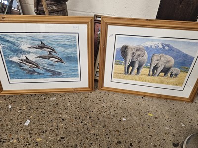 Lot 302A - Two patrick Loan prints, elephant and dolphin