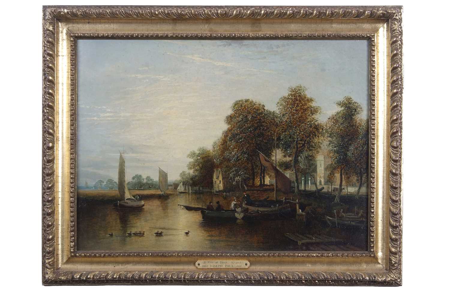 Lot 419 - Joseph Paul (1804-1887) View on the Yare near...