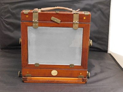 Lot 6 - A J Lizar's 'Challenge' camera, mahogany cased...