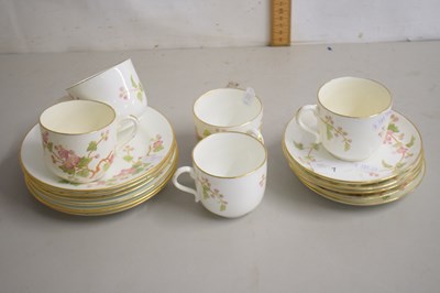 Lot 7 - A quantity of floral decorated tea wares