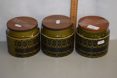 Lot 19 - Three vintage Hornsea kitchen storage jars