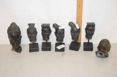 Lot 57 - Group of bronze finish busts to include Lenin...