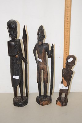 Lot 81 - Three carved African figures