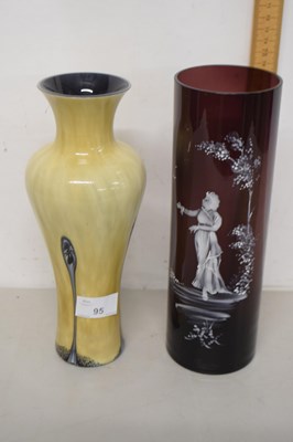 Lot 95 - A modern Art Glass vase together with a...