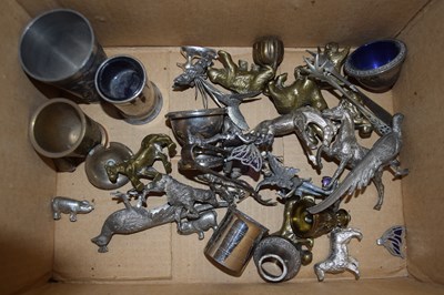 Lot 104 - Box of various cast metal model animals and...