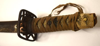 Lot 113 - Two 19th century Japanese small swords, one...