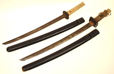 Lot 113 - Two 19th century Japanese small swords, one...