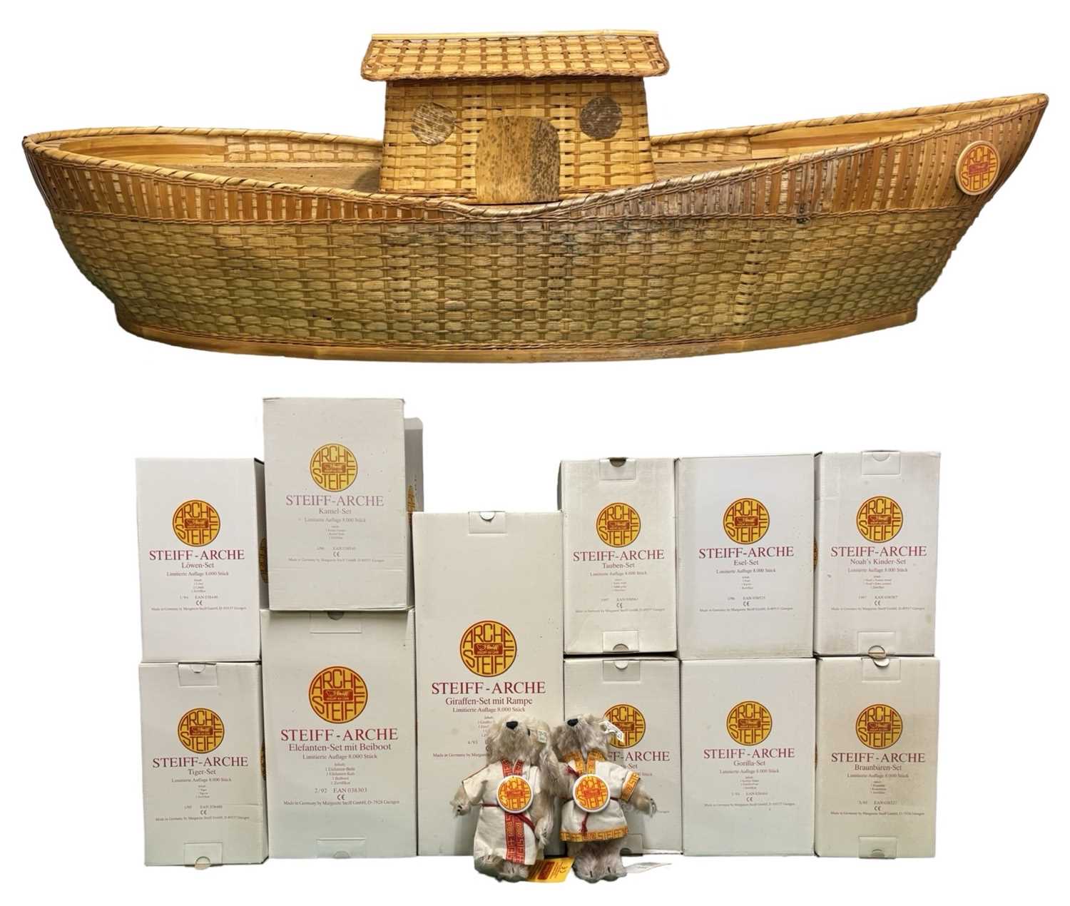 Lot 432 - A 1992 Archie Steiff wicker Noah's Ark...