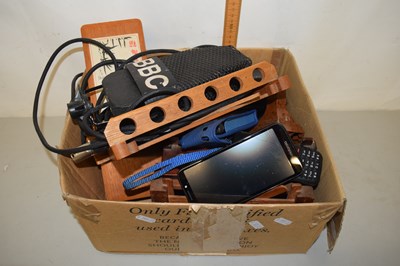 Lot 45 - Box of mixed items to include pipe racks, Sony...