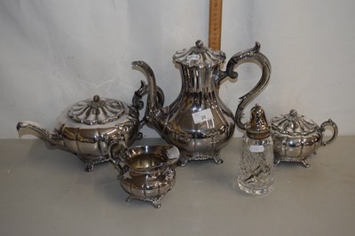 Lot 28 - Silver plated four piece tea and coffee...