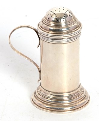 Lot 24 - A George V silver sugar caster of cylindrical...