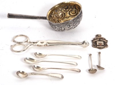 Lot 42 - Mixed Lot:  A pair of Edwardian silver sugar...