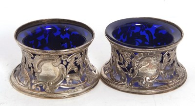 Lot 43 - A large pair of Victorian silver salts...