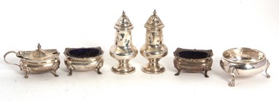 Lot 56 - Mixed Lot:  A George III silver cauldron salt...