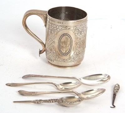 Lot 57 - Mixed Lot: Small Victorian mug chased and...