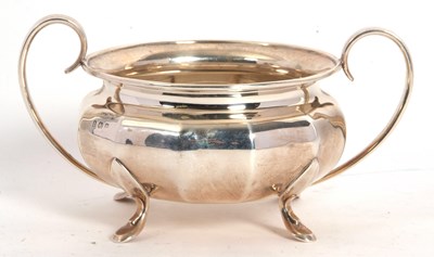 Lot 8 - A George V silver twin handled sugar bowl of...