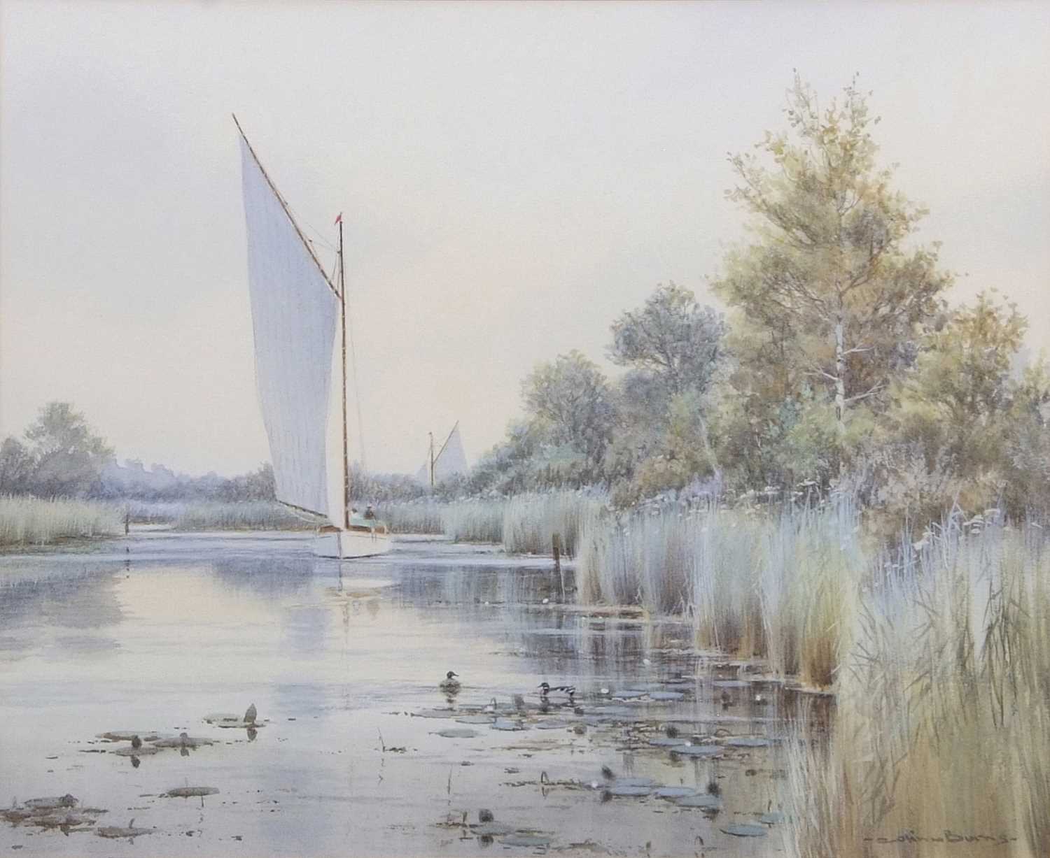 Lot 467 - Colin Burns (b.1944), "Sailing on the Bure",...