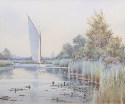 Lot 467 - Colin Burns (b.1944), "Sailing on the Bure",...