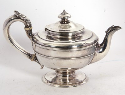 Lot 92 - A Victorian silver teapot of plain circular...