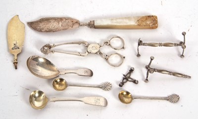 Lot 69 - Mixed Lot:  A Georgian silver bladed butter...