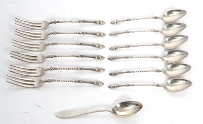 Lot 70 - Six pairs of Scandinavian dessert eaters...