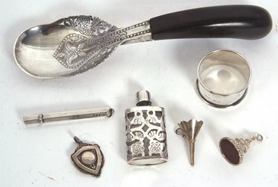 Lot 76 - Mixed Lot:  A hallmarked silver serviette ring,...