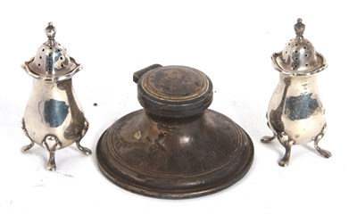 Lot 88 - Mixed Lot:  A pair of George V silver peppers,...