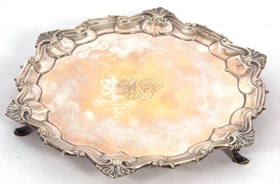 Lot 95 - A Victorian silver salver having a circular...