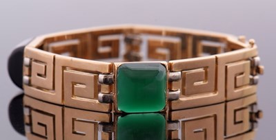 Lot 278 - A French gold bracelet, the links with Greek...