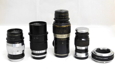 Lot 54 - A group of Leica lenses: to include a Leica...