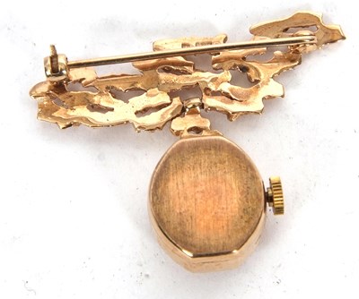 Lot 225 - A 9ct gold cased Perona pin watch, stamped 375...