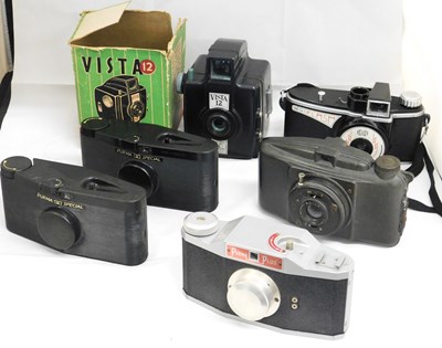 Lot 82 - Six camera's: to include a Purma Special;...