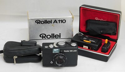 Lot 84 - Rollei: a Rollei A110, cased and with original...