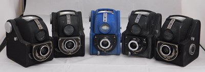 Lot 89 - Five Ensign Ful-View camera's, four black and...