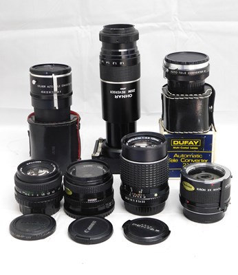 Lot 95 - A quantity of lenses: to include an X-Fujinon...